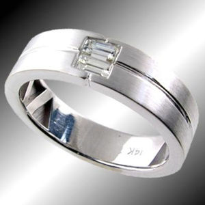 Satin Finished Mens diamond wedding Band .26TDW